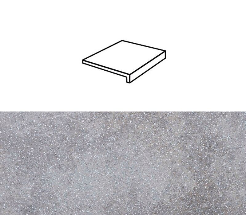 Ступень рядовая Stroher 4816 Keraplatte Roccia прямой угол 840 grigio 240x175x52x10мм 6шт/уп купить в Санкт-Петербурге