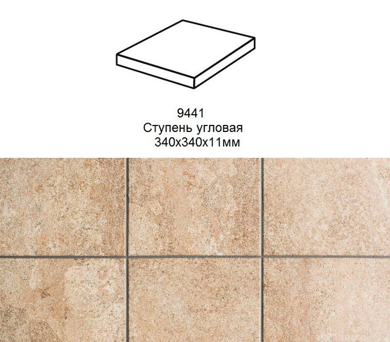 Ступень угловая Stroher 9441 Loft Epos прямоугольная 955 eres 340х340х35х11мм 1шт/уп купить в Санкт-Петербурге