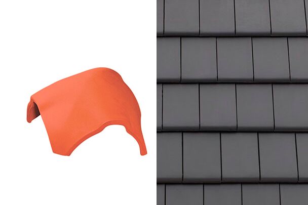 Planoton (Figaro) Вальмовая Y-образная черепица Антрацит ангоб Tondach купить в Санкт-Петербурге