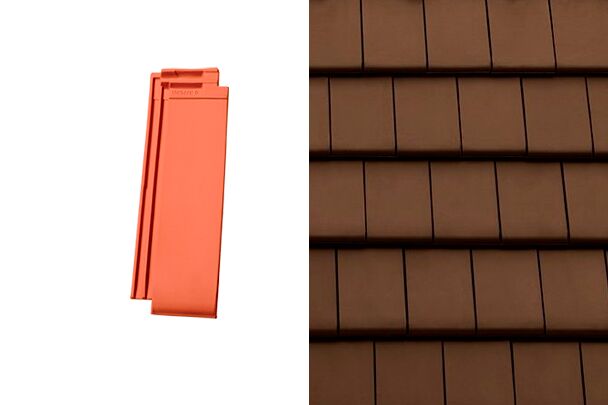 Planoton (Figaro) Половинчатая черепица Коричневый ангоб Tondach купить в Санкт-Петербурге