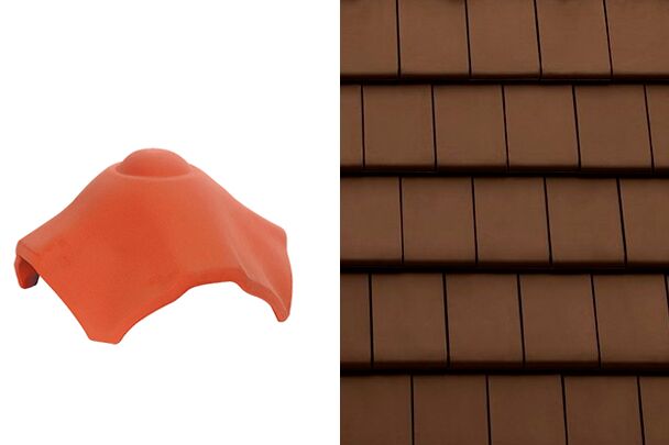 Planoton (Figaro) Вальмовая X-образная черепица Коричневый ангоб Tondach купить в Санкт-Петербурге