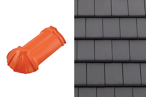 Planoton (Figaro) Начальная хребтовая черепица гладкая 22,5см Антрацит ангоб Tondach купить в Санкт-Петербурге