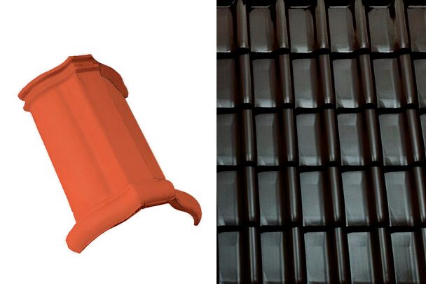 Sensaton (Samba) Коньковая черепица шпунтованная №2 21см (3 шт/пм) Глазурь Амадеус Черный Tondach купить в Санкт-Петербурге