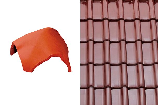 Sensaton (Samba) Вальмовая черепица Y-образная для шпунтованного конька 21см Глазурь Амадеус вишневый Tondach купить в Санкт-Петербурге