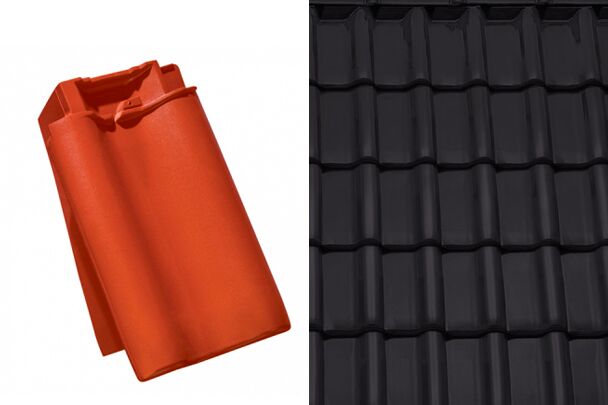 Sensaton (Samba) Боковая левая черепица Графен ангоб Tondach купить в Санкт-Петербурге