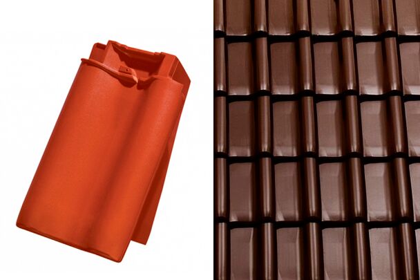 Sensaton (Samba) Боковая правая черепица Глазурь Амадеус Коричневый Tondach купить в Санкт-Петербурге