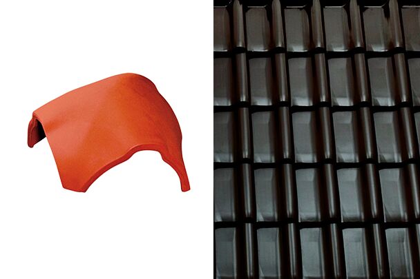 Sensaton (Samba) Вальмовая черепица Y-образная для шпунтованного конька 21см Глазурь Амадеус Черный Tondach купить в Санкт-Петербурге