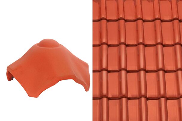 Sensaton (Samba) Вальмовая черепица Х-образная для шпунтованного конька 21см Красный ангоб Tondach купить в Санкт-Петербурге