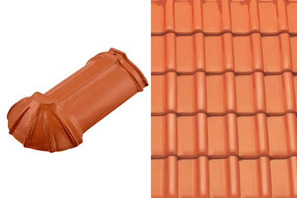 Sensaton (Samba) Конечная коньковая черепица шпунтованного конька 21см Натуральный красный Tondach купить в Санкт-Петербурге