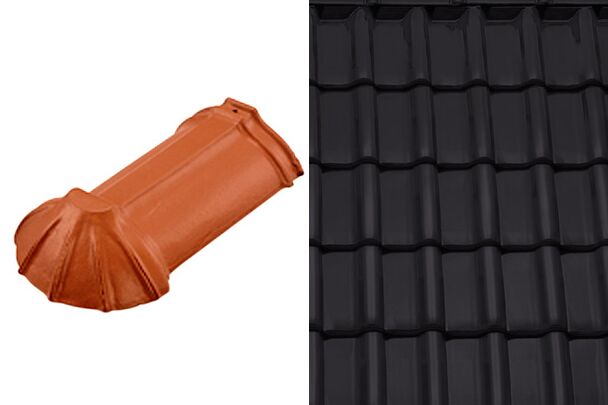 Sensaton (Samba) Начальная коньковая черепица шпунтованного конька 21см Графен ангоб Tondach купить в Санкт-Петербурге