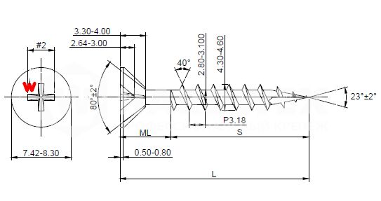 DECOVER Винты по дереву для HWX1-GF-SP-4.2х38мм Phillips №2 GREY E-COAT 300шт/упак купить в Санкт-Петербурге