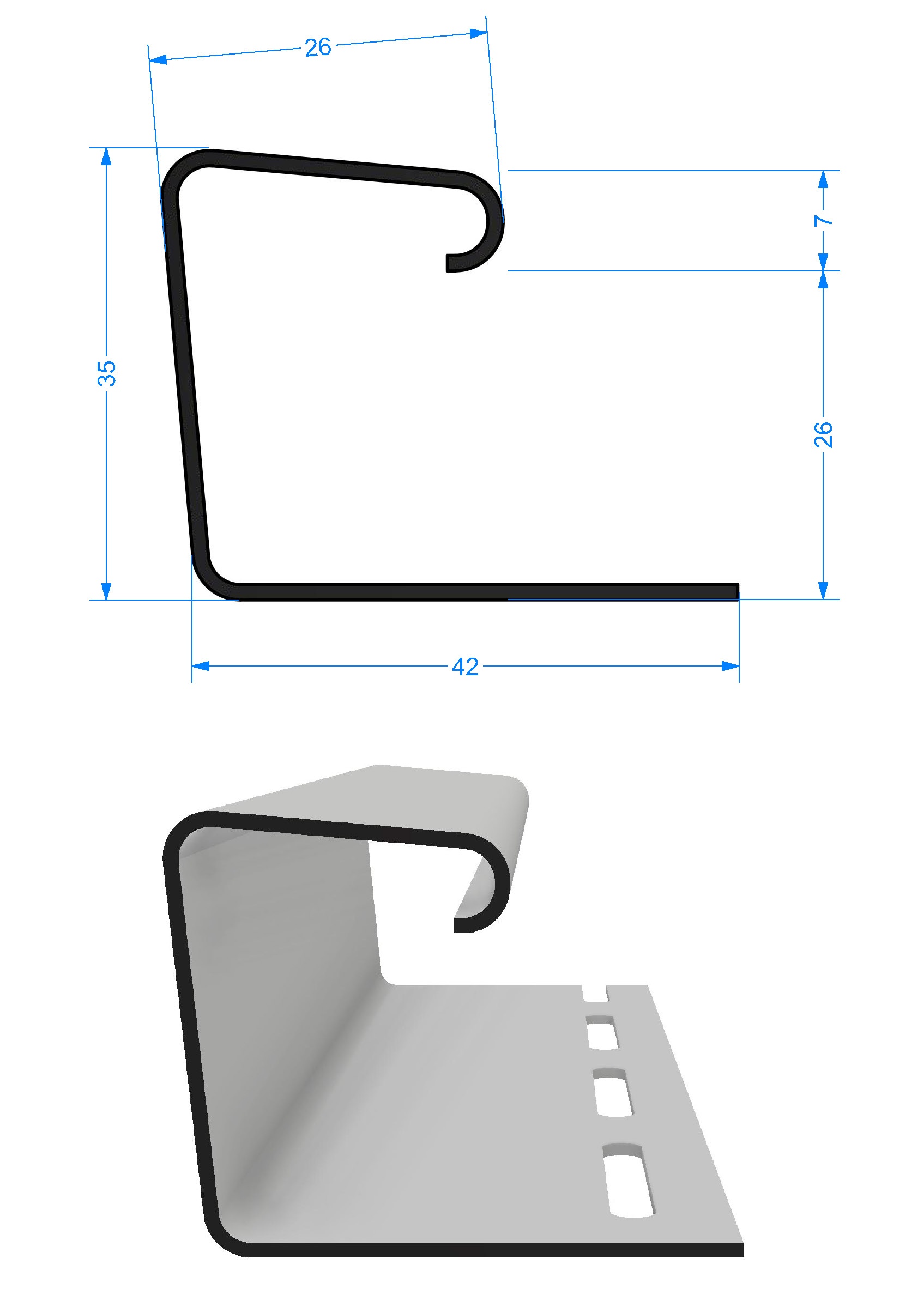 J-профиль фасадный 26мм купить в Санкт-Петербурге