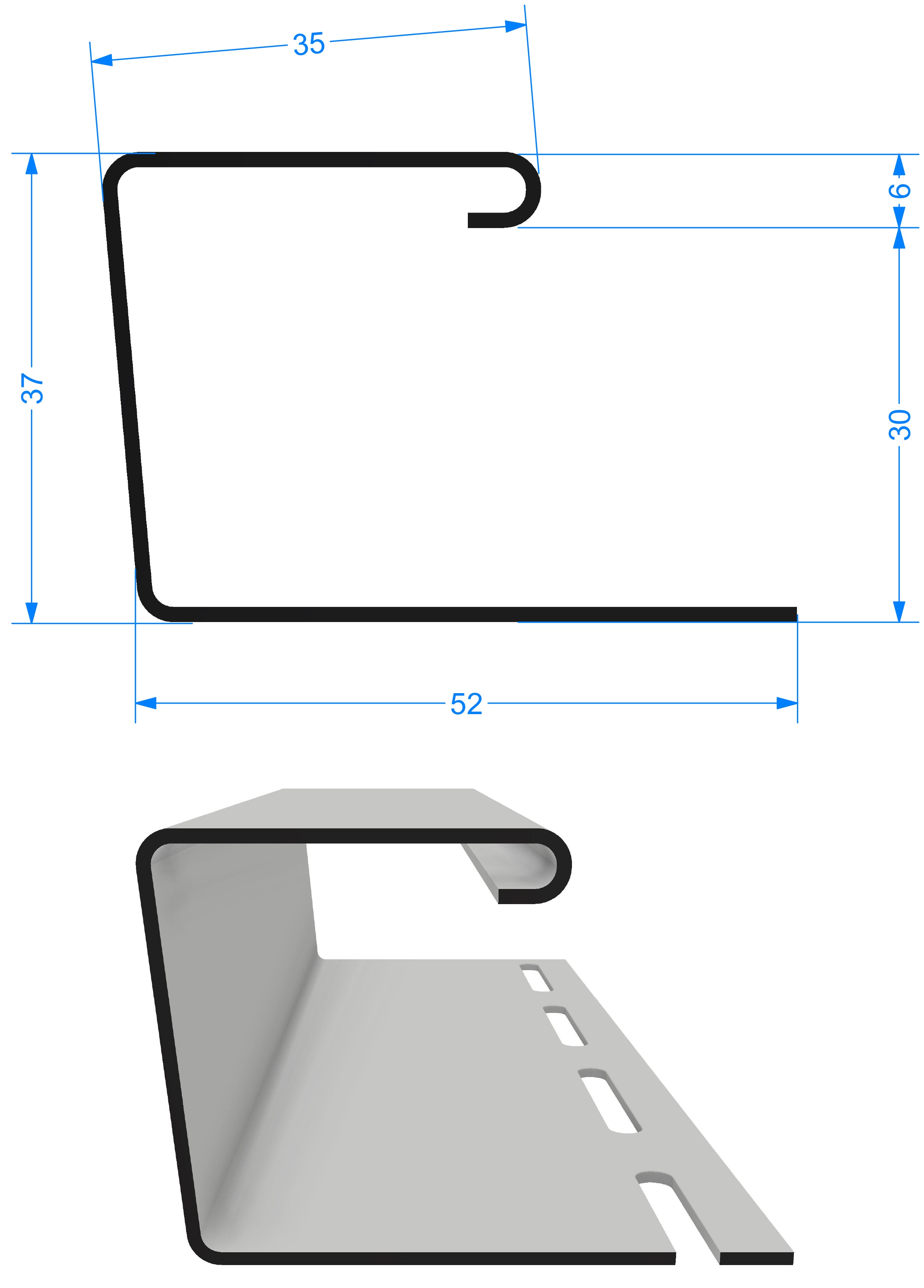 J-профиль  фасадный 30мм купить в Санкт-Петербурге