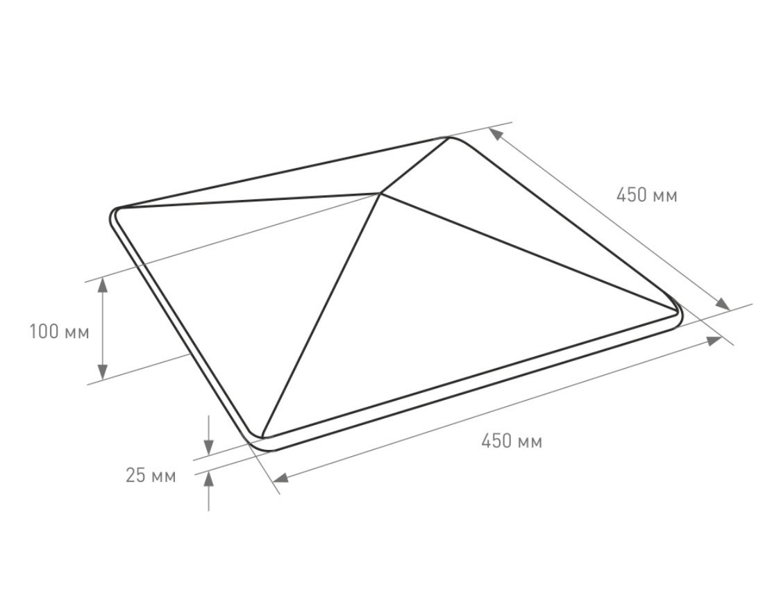 БЕТ-А Оголовник столбовой 450х450х95мм 8019 (серо-коричневый) 48шт/пд купить в Санкт-Петербурге