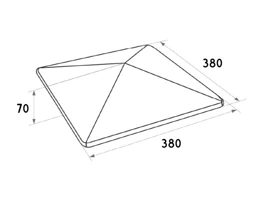 БЕТ-А Оголовник столбовой 380х380х70мм 8017 (коричневый) 48шт/пд купить в Санкт-Петербурге