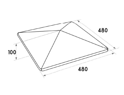 БЕТ-А Оголовник столбовой 480х480х100мм 9005 (черный) 48шт/пд купить в Санкт-Петербурге