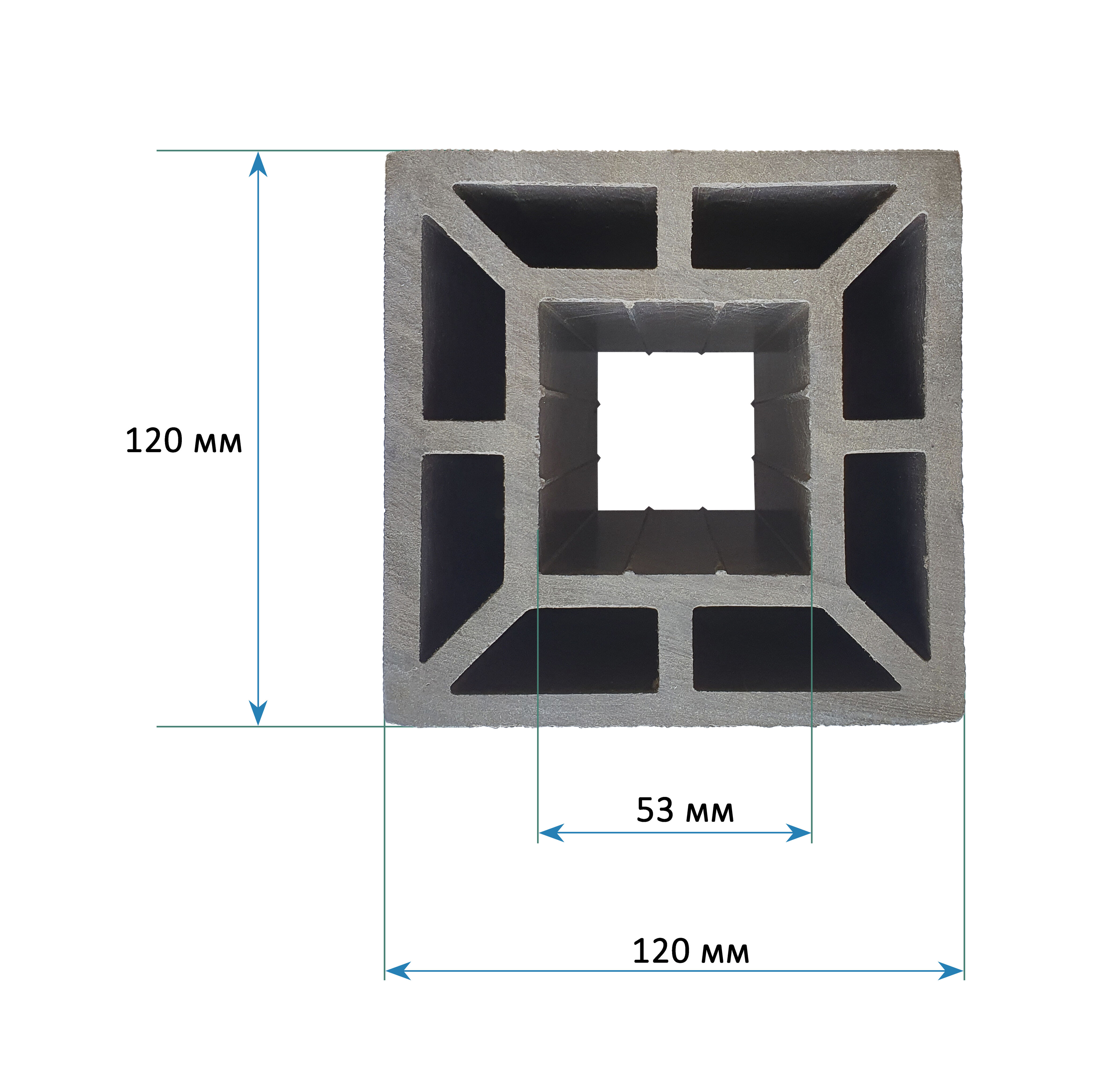 Столб большой ТЕРРАпол КЛАССИК 	Орех Милано 120х120х3050мм купить в Санкт-Петербурге