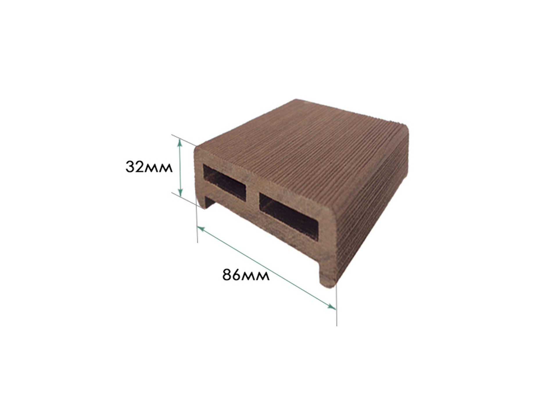 Перила ТЕРРАпол КЛАССИК Орех Милано 86х31х3000мм купить в Санкт-Петербурге