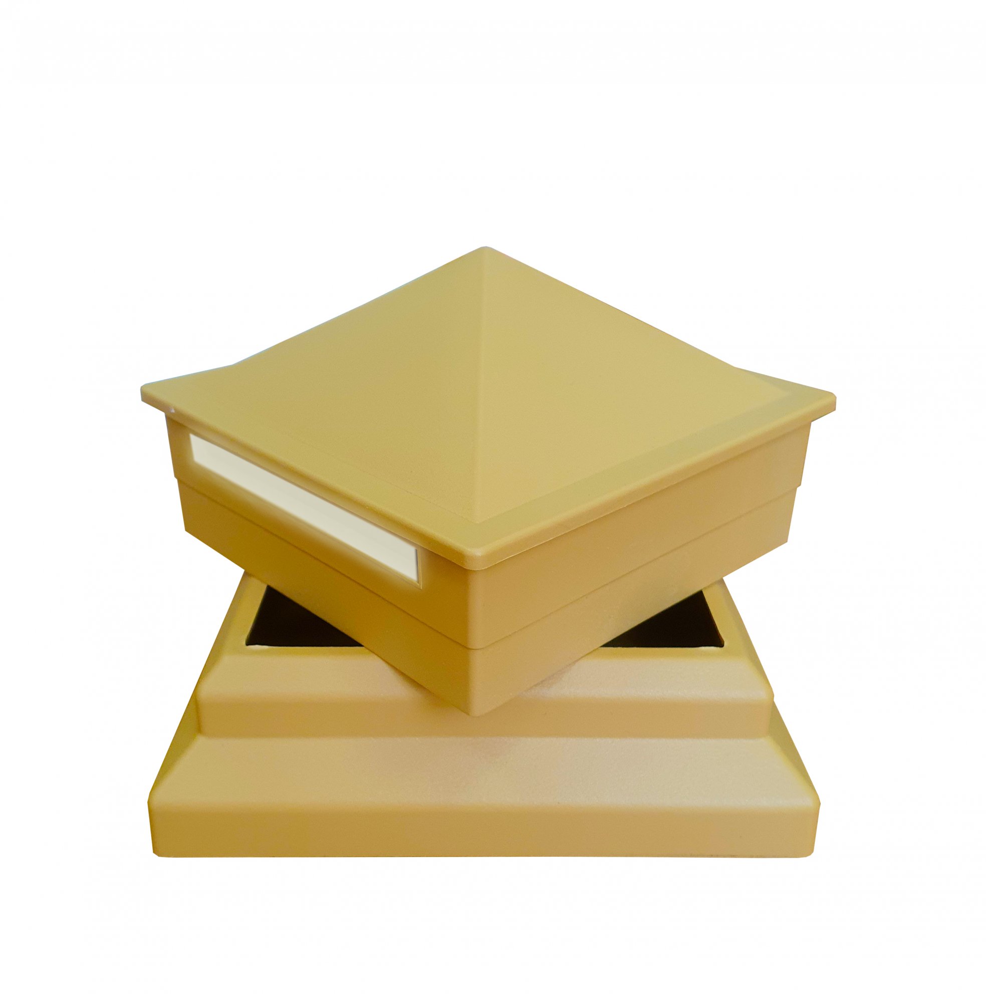 Комплект для столба ТЕРРАпол ПРАКТИК Желтый (крышка с подсветкой+рамка) 100х100мм купить в Санкт-Петербурге