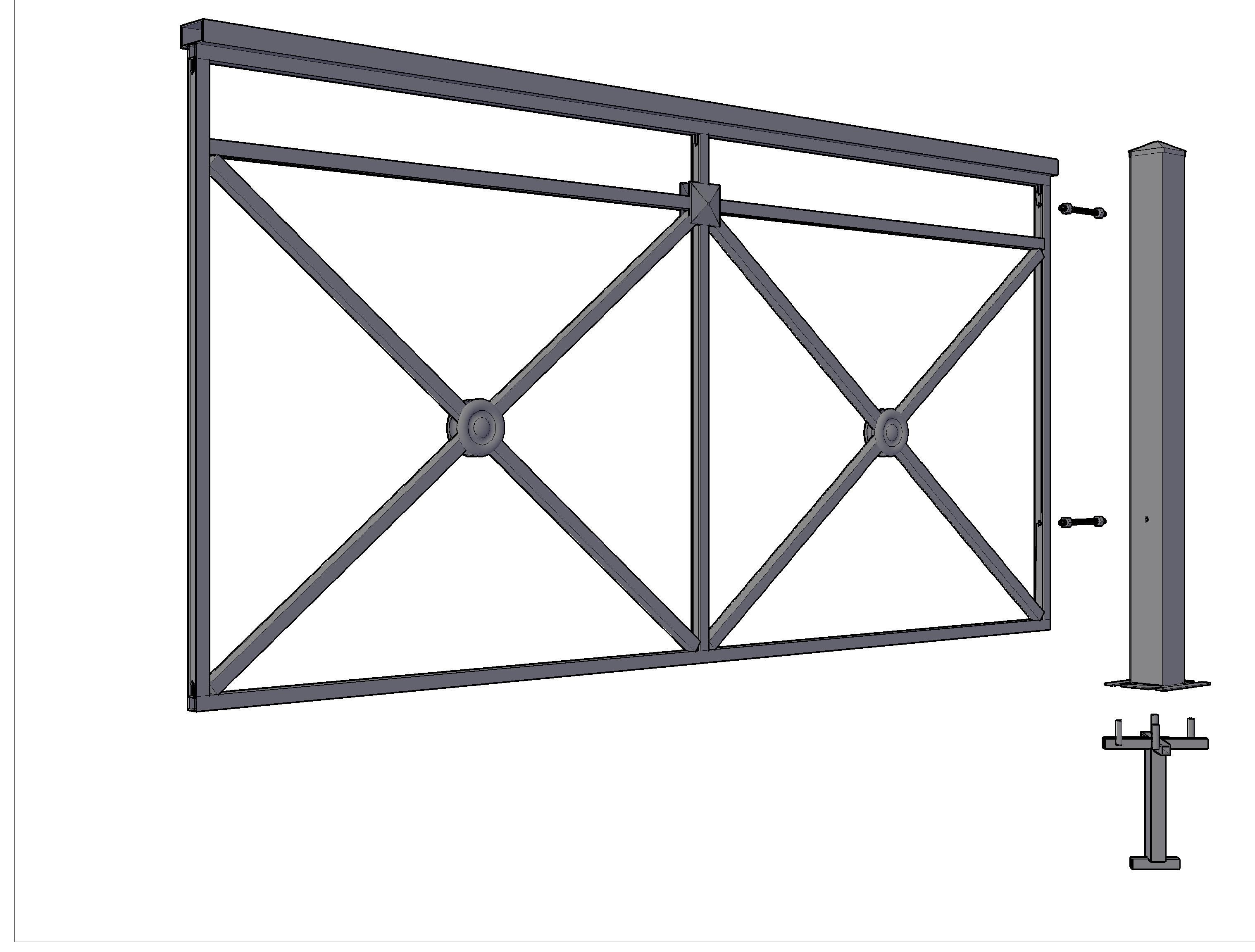 Столб для пешеходного ограждения "Крест" 80*80, В-1200мм с пластиной цинк купить в Санкт-Петербурге