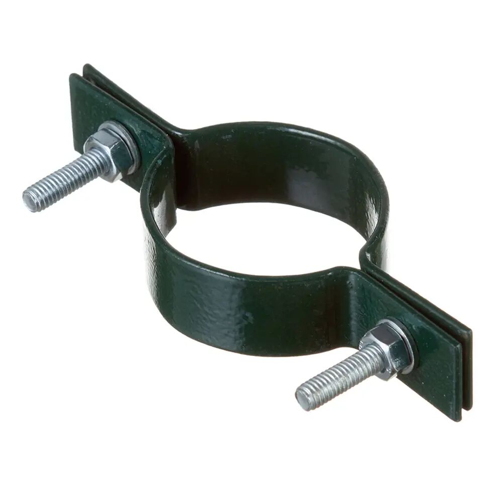 Хомут для крепления сетки к столбу с крепежом d51-57 ППК RAL 6005 (зеленый) 1шт купить в Санкт-Петербурге