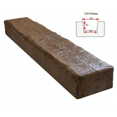 Балка декоративная "Рустик" 100х60мм 1000мм Арнодекор купить в Санкт-Петербурге