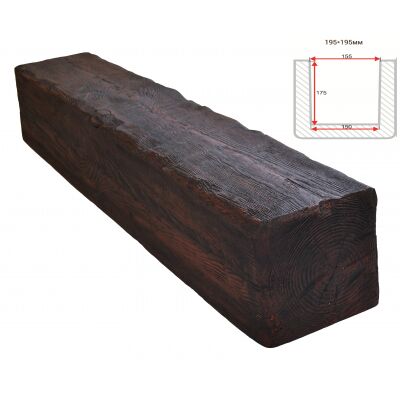 Балка декоративная "Рустик" 195х195мм 1000мм Арнодекор купить в Санкт-Петербурге