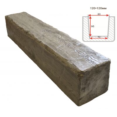 Балка декоративная "Рустик" 120х120мм 1000мм Арнодекор купить в Санкт-Петербурге