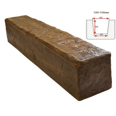 Балка декоративная "Рустик" 100х100мм 1000мм Арнодекор купить в Санкт-Петербурге