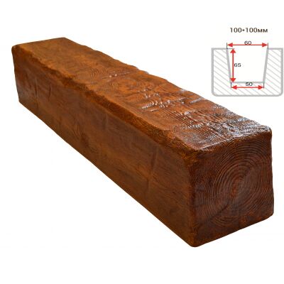 Балка декоративная "Рустик" 100х100мм 1000мм Арнодекор купить в Санкт-Петербурге