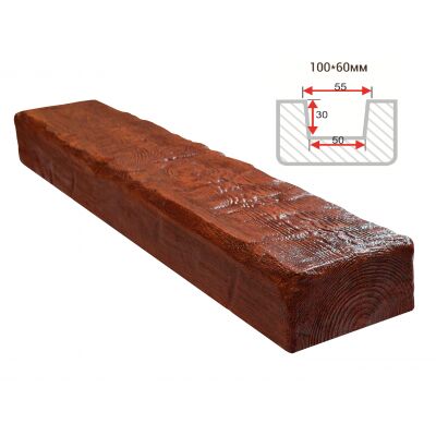 Балка декоративная "Рустик" 100х60мм 1000мм Арнодекор купить в Санкт-Петербурге