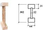 Балка двутавровая клееная усиленная БДКУ-302 (полки из бруска) (302х64 мм) купить в Санкт-Петербурге