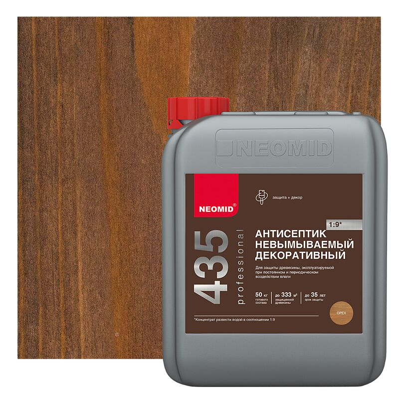 NEOMID 435 орех 30кг декоративный невымываемый антисептик концентрат 1:9 купить в Санкт-Петербурге