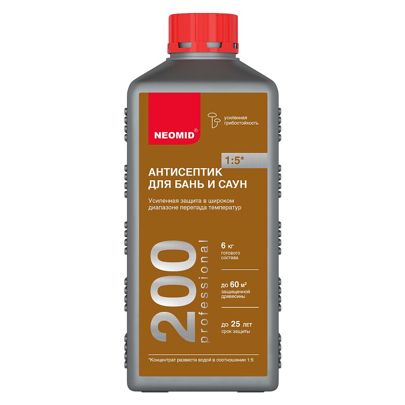 NEOMID 200 1кг деревозащитный состав для бань и саун концентрат 1:5 купить в Санкт-Петербурге
