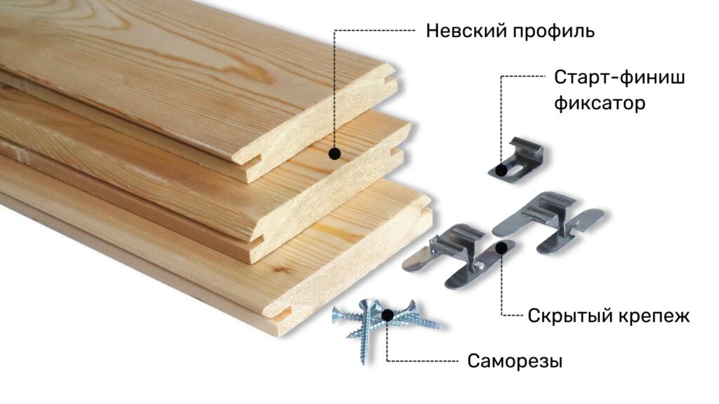 Комплект БлицПланк Доска фасадная Лиственница 20х120х2000мм-4шт с ОЦ крепежом д/деревянной лаги купить в Санкт-Петербурге