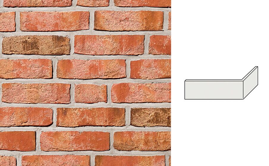 Плитка угловая MOORBRAND lehm-bunt NF угол 240x14x71x115мм Querenstede Roben купить в Санкт-Петербурге