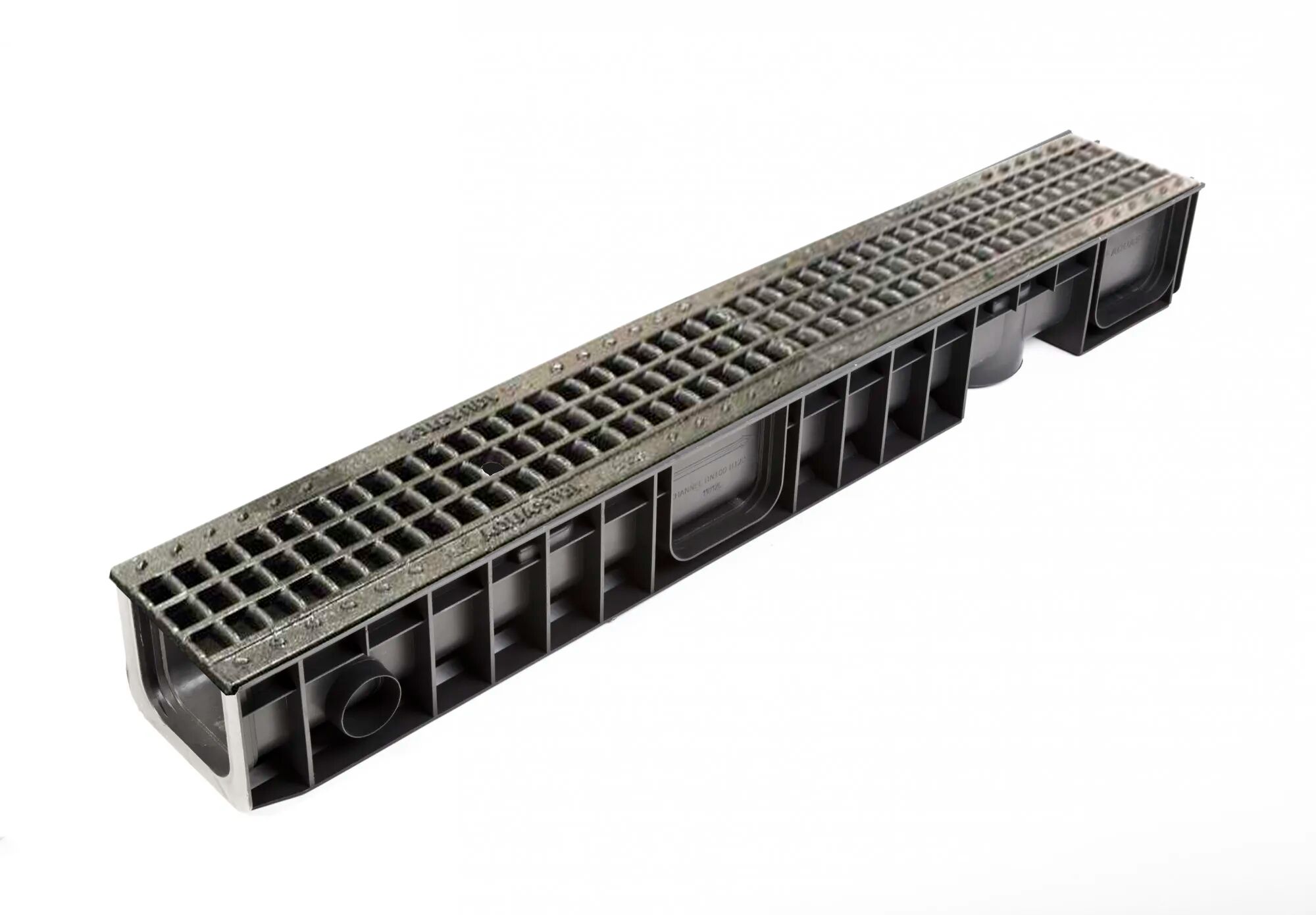 0005 Канал пластиковый DN 100H 120 в сборе с чугунной ячеистой решеткой, Aquastok купить в Санкт-Петербурге