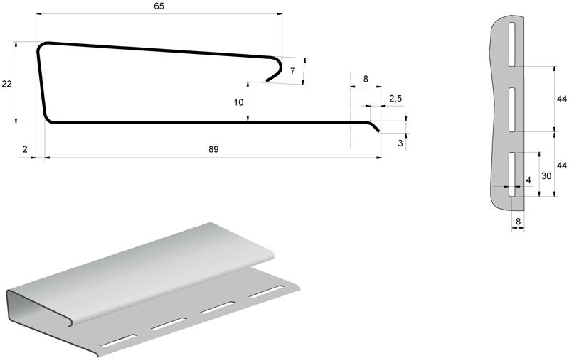Наличник, j-профиль широкий Grand Line купить в Санкт-Петербурге