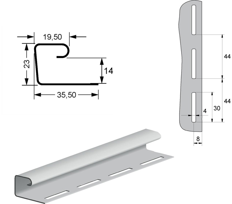 J-профиль 3,0 м Grand Line коричневый купить в Санкт-Петербурге