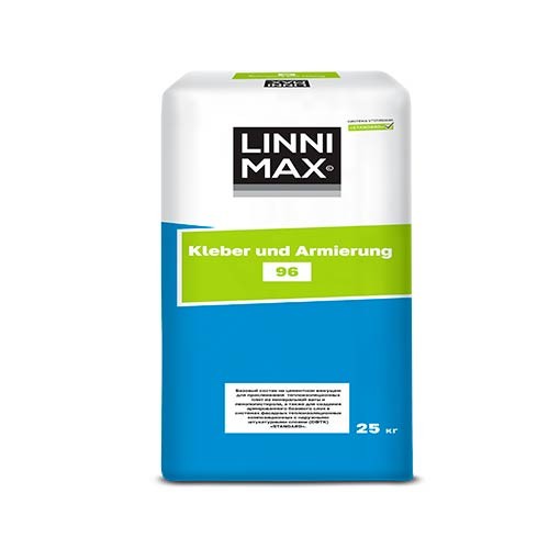 96 Kleber und Armierung 25кг Состав клеевой и базовый штукатурный LINNIMAX купить в Санкт-Петербурге