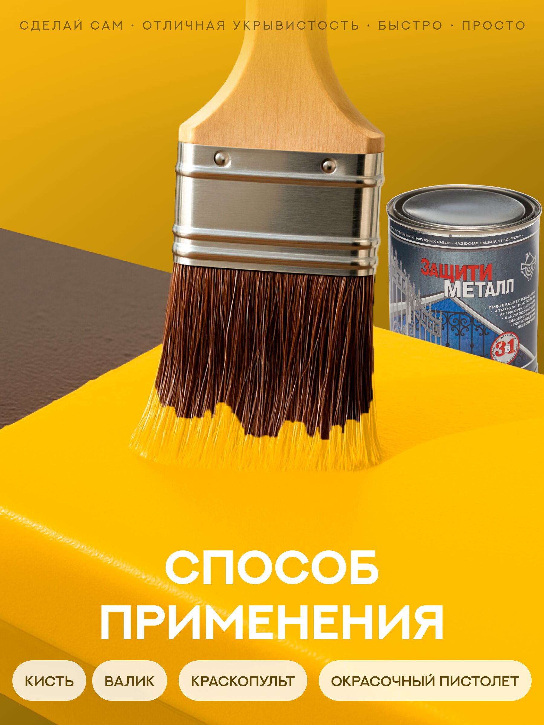 Защити металл Грунт эмаль (0.75кг) желтый RAL1003 Сделай ПОЛ купить в Санкт-Петербурге