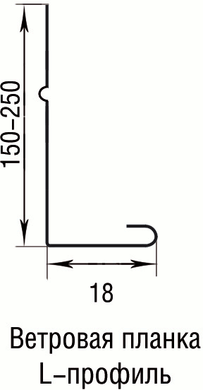 Ветровая планка  (L-профиль) 250 PE купить в Санкт-Петербурге