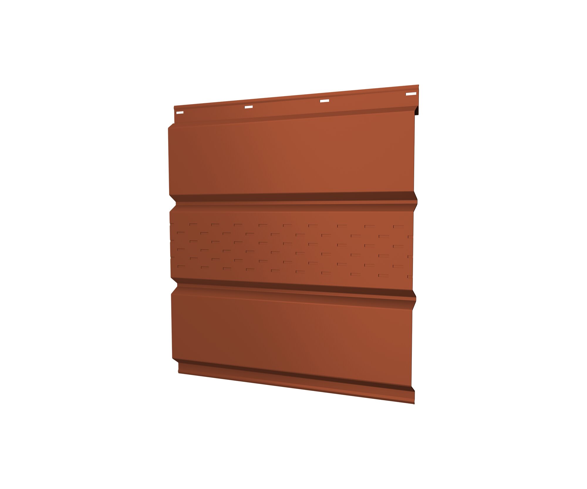 Софит металл центральная перфорация GL 0.50мм Satin (кирпичный) 8004 {длины по спецификации} купить в Санкт-Петербурге