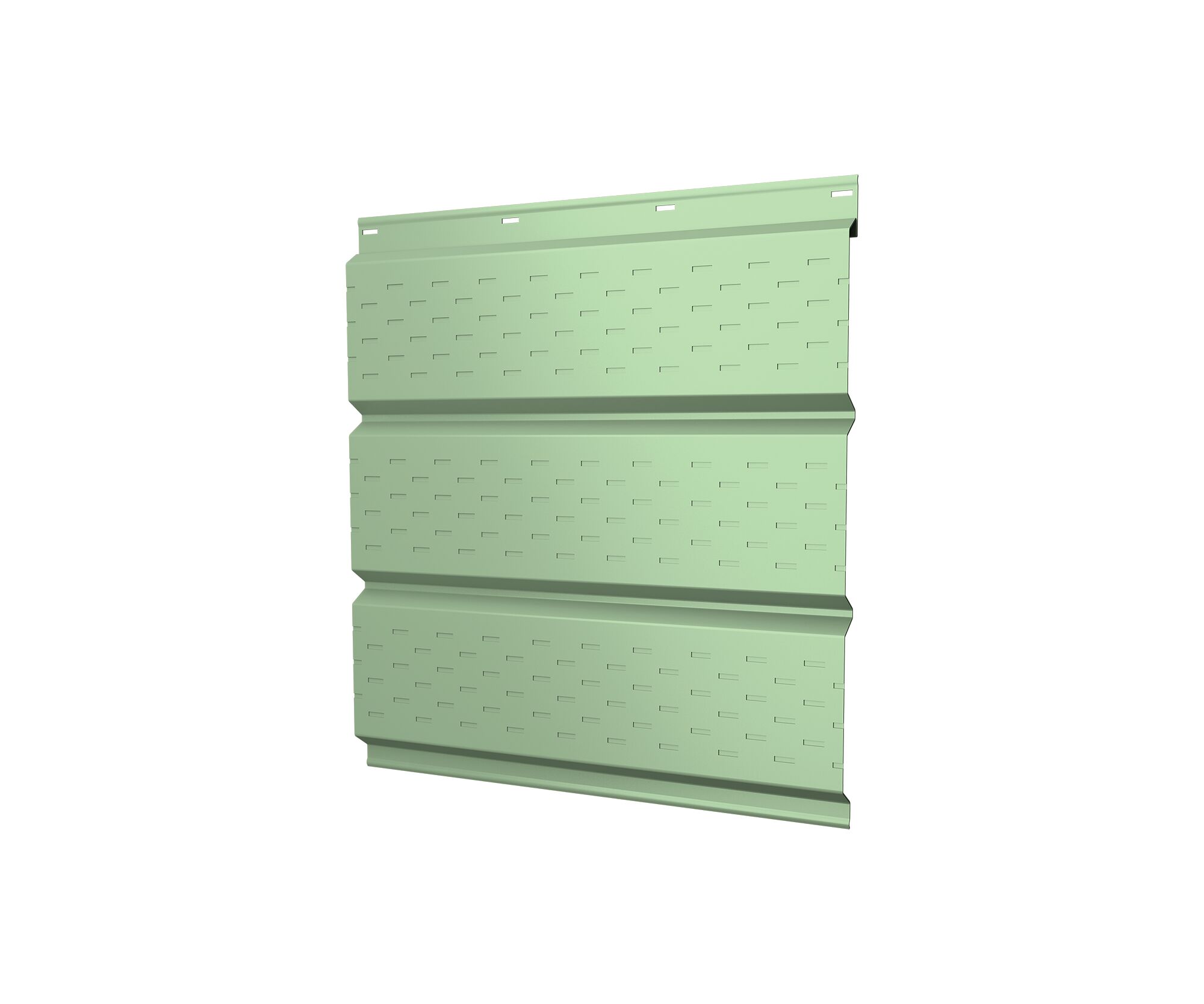 Софит металл полная перфорация GL 0.45мм ПЭ (бело-зеленый) 6019 {длины по спецификации} купить в Санкт-Петербурге