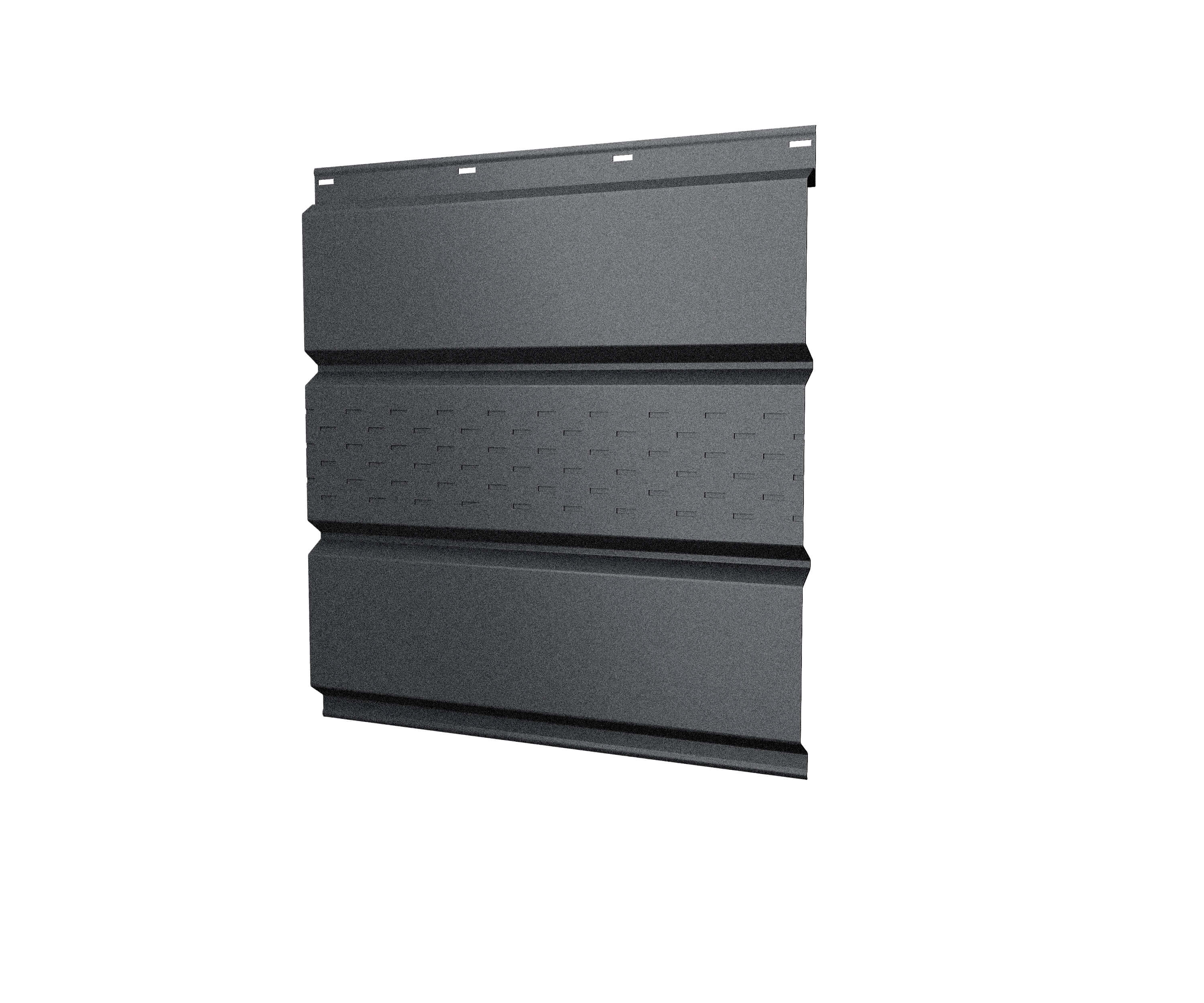 Софит металл центральная перфорация GL 0.50мм GreenCoat Pural BT (темно-серый) RR23 {длины по спецификации} купить в Санкт-Петербурге