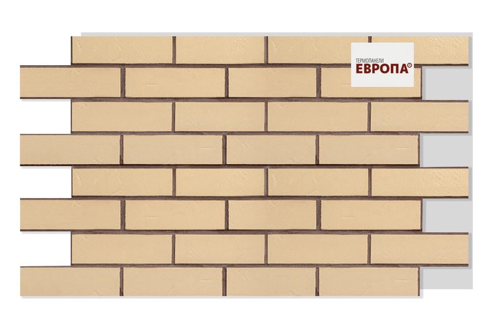 Термопанель рядовая ЕВРОПА ППС с плиткой АВС Alaska-beige genarbt 1000х650х60мм (0.65м2) купить в Санкт-Петербурге