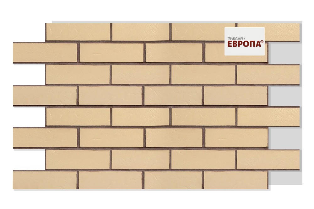 Термопанель рядовая ЕВРОПА ППС с плиткой АВС Objekta Beige genarbt 1000х650х100мм (0.65м2) купить в Санкт-Петербурге