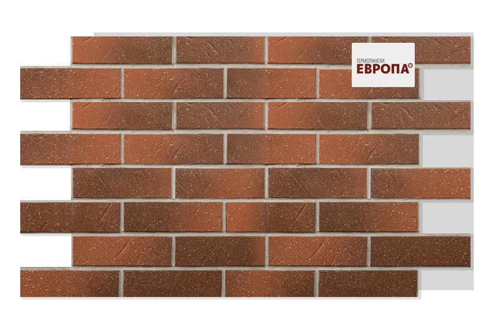 Термопанель рядовая ЕВРОПА ППС с плиткой АВС Rotbunt struktur 1000х650х100мм (0.65м2) купить в Санкт-Петербурге