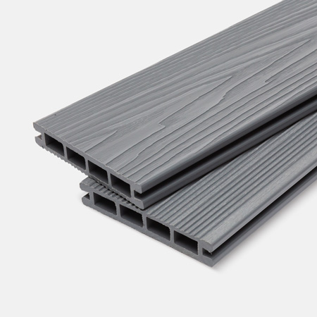 Доска террасная МПК пустотелая с пазом брашир с тиснением серый 150х18х3000мм Мастодек купить в Санкт-Петербурге