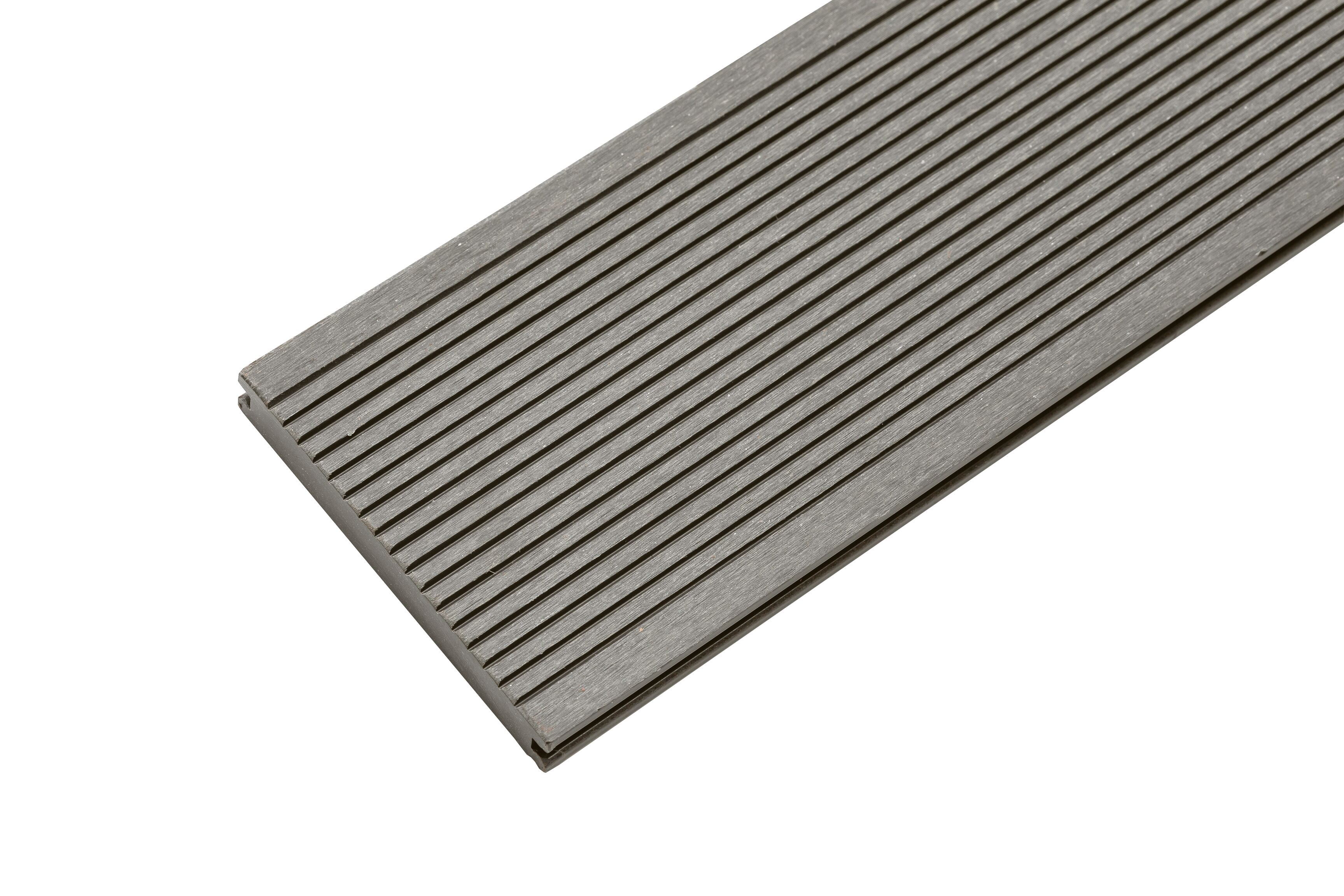 Доска террасная МПК полнотелая с пазом брашир с тиснением светло-серый 150х18х3000мм Мастодек купить в Санкт-Петербурге